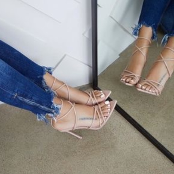 "ADA" Strappy Heels - Nude - Picture 2 of 8